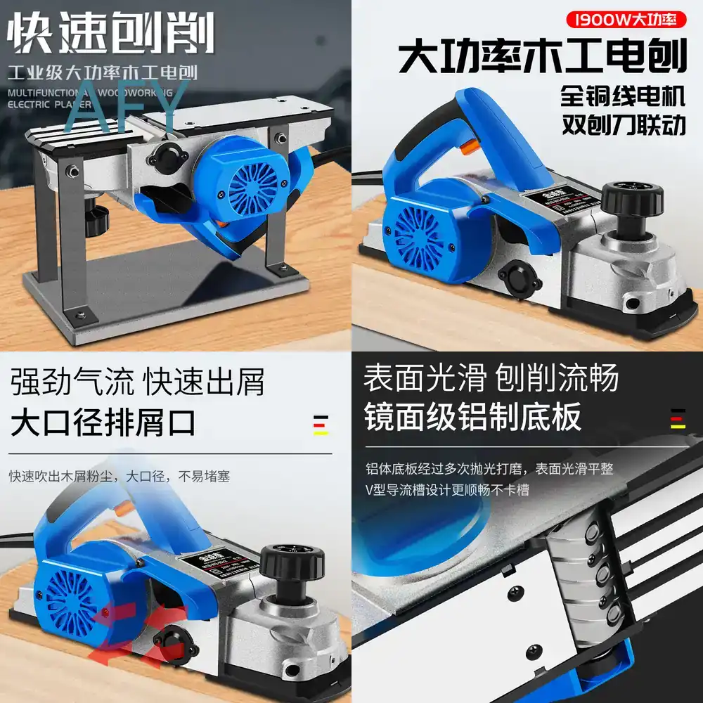 Planer Handheld Electric - 90mm Elektrische schaafmachine voor houtbewerking, doe-het-zelf